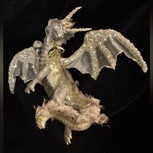 Katherine’s Collection Glittering Gold Dragon Ornament - Rare & Beautiful